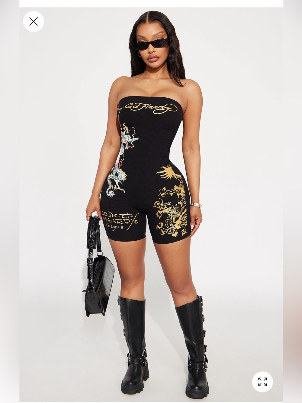 Fashion Nova Ed Hardy Romper